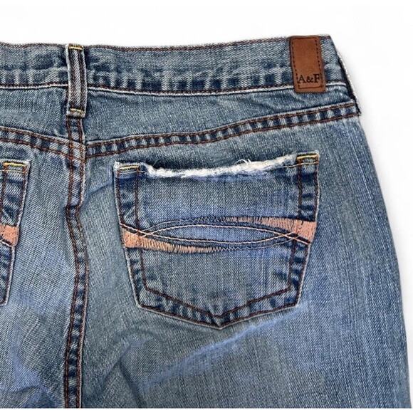 Vintage Y2K Abercrombie And Fitch Blue Denim Flare Bootcut Jeans Low Rise 2R - Picture 8 of 8